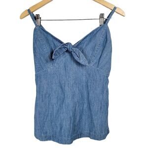 Old Navy Chambray Denim Bow Front Detail Tank Top Size XS